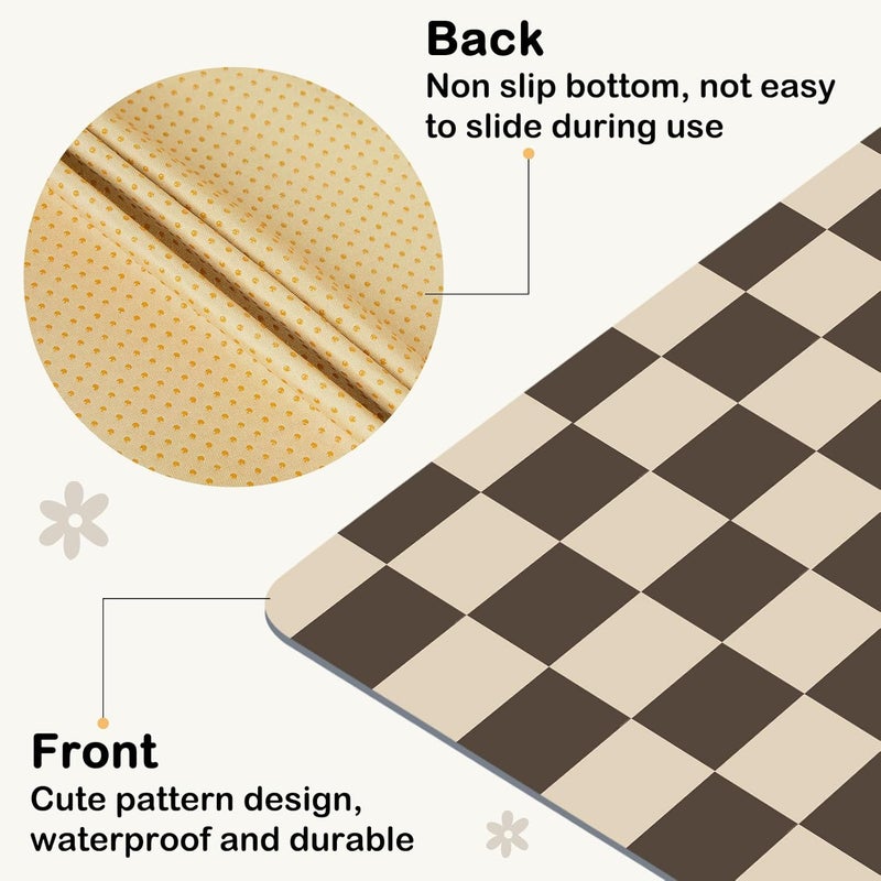 BeBeJoJo Splat Mat for Under High Chair 42 x 42 Inch Waterproof Baby Splash Mat with Non Slip Bottom Reusable Portable Highchair Mat for Floor Food Catcher for High Chair, Gray Checkerboard - Image 5
